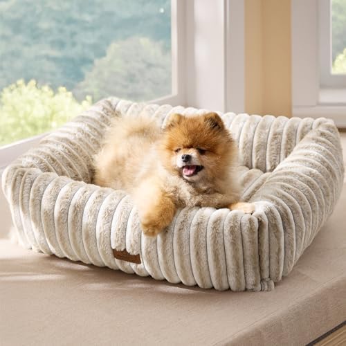 Bedsure ComfyFleece® Dog Bed for Small Medium Dogs Washable, 25in Amphora by BEDSURE