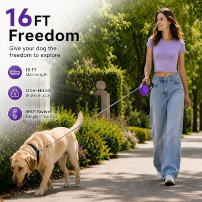 Heavy Duty Retractable Dog Leash-16ft Strong & Durable Walking Leash - Image 3