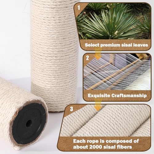 OSPNIEEK 4 Pack 15.7" M8 Cat Scratching Post Replacement, Natural Sisal Rope - Image 3