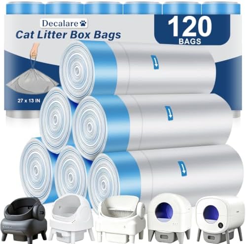 120 Count 27"x13" Cat Litter Box Bags by Decalare