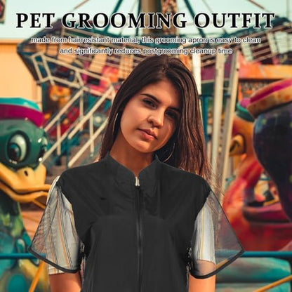 Xl PET Grooming Apron, Breathable Mesh Full Coverage Hair Clipping Smock - Image 6