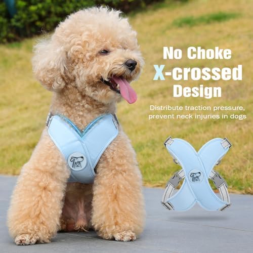 Pawaboo Small Dog Harness and Leash Set, Puppy Harness X-Frame Adjustable - Image 3