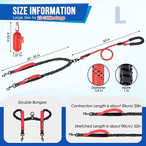 SlowTon Double Leash for Two Dogs, No Tangle & - Image 2