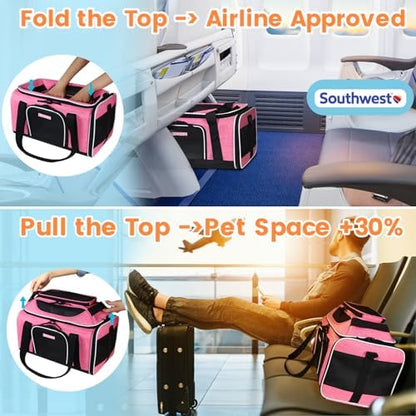 Petskd Top-Expandable Small Pet Carrier 18"x13"x9.5" Airline Approved - Image 2