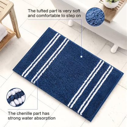 Kmson Bathroom Rugs Mat, Non-Slip Fluffy Thick Water Absorbent Microfiber Mat - Image 3