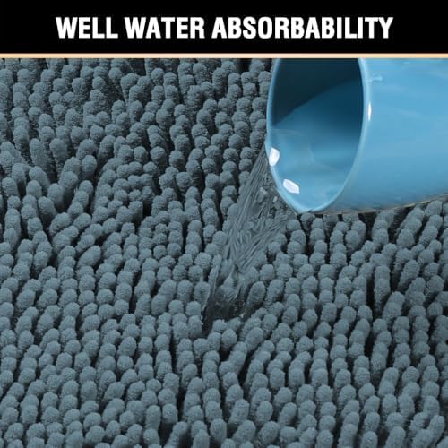 H.VERSAILTEX Bath Mat for Bathroom Non Slip Luxury Chenille Ultra Soft Bath - Image 5