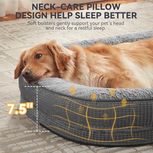 JOEJOY Orthopedic Dog Bed for Medium Dogs, Egg-Crate Memory Foam Pet Bed - Image 4
