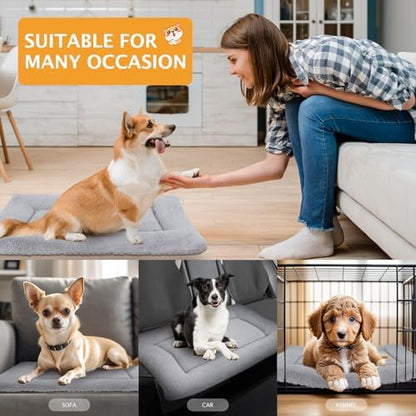 Reversible Dog Bed Mat with Plush and Corn Velvet, Soft Warm Pet Cushion - Image 3