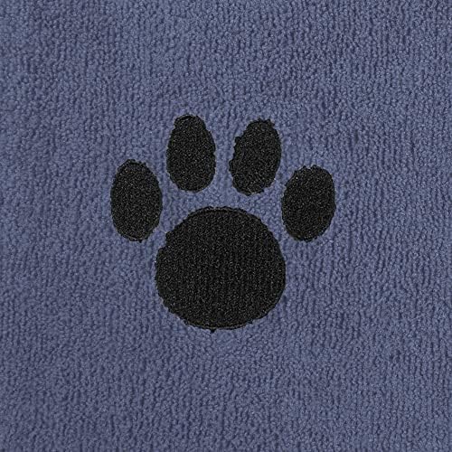 Bone Dry Pet Grooming Microfiber Towel, Embroidered Collection, Stonewash Blue - Image 4