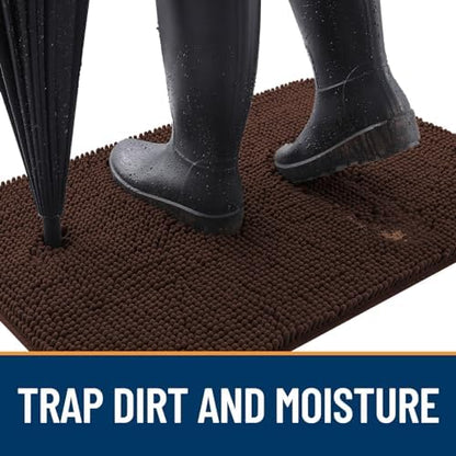 OLANLY Dog Door Mat for Muddy Paws 48x30, Super Absorbent Chenille Mud Mat - Image 2