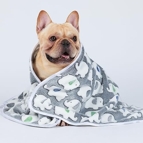1 Pack 3 Blankets Super Soft Fluffy Premium Cute Elephant Pattern Pet Blanket - Image 5