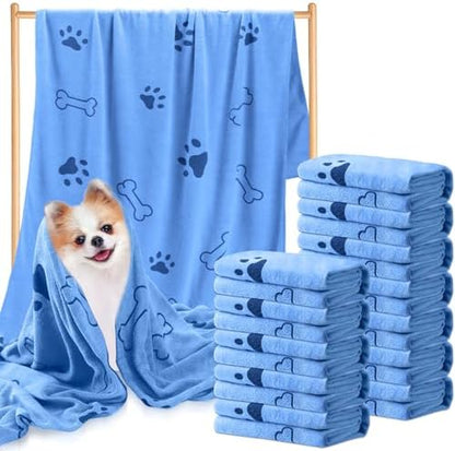 Tatuo 12 Pcs Dog Grooming Towels 28 x 55 Inch Microfiber Drying Pet Bath Towels by Tatuo