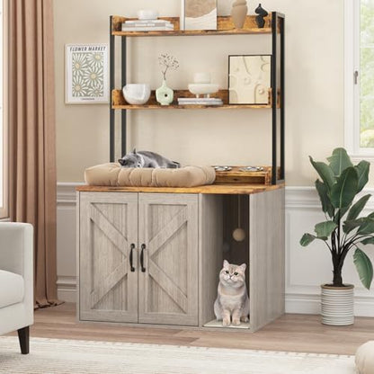 IDEALHOUSE 53" H Cat Litter Box Enclosure Hidden Litter Box Furniture - Image 2