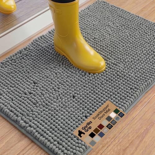 GORILLA GRIP SoakSTOPPER Dog Door Mat, Machine Wash and Dry, 36x24 Gray by GorillaGrip