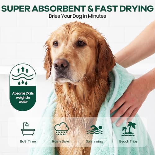 DENTRUN Dog Robes for After Bath Super Absorbent Fast Drying Coat - Image 2