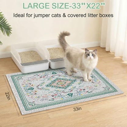 Glittme Cat Litter Mat 33"x22" Non-Slip Washable Trapping Mat - Image 6