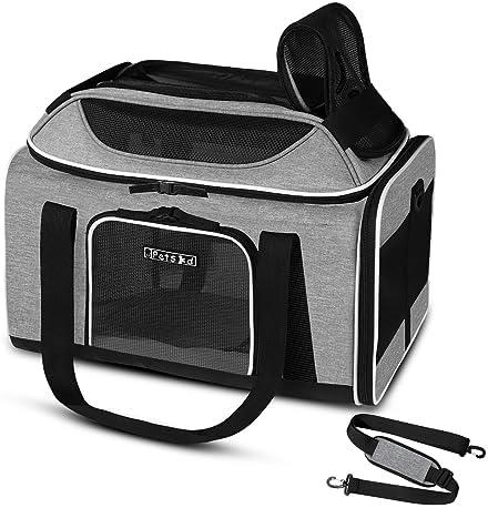 Petskd Top-Expandable Small Pet Carrier 17"x11"x9.5" Airline Approved by Petskd