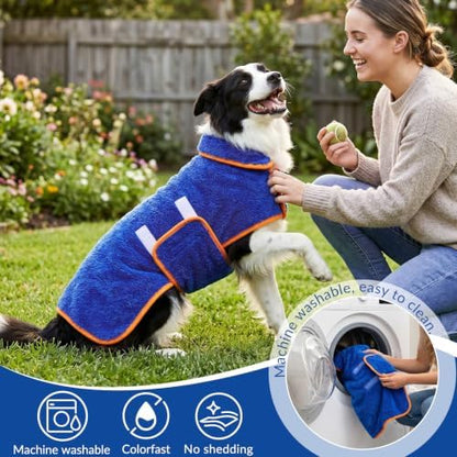 Bienbee Dog Bathrobe, Quick Drying Super Absorbent Dog Robes - Image 5