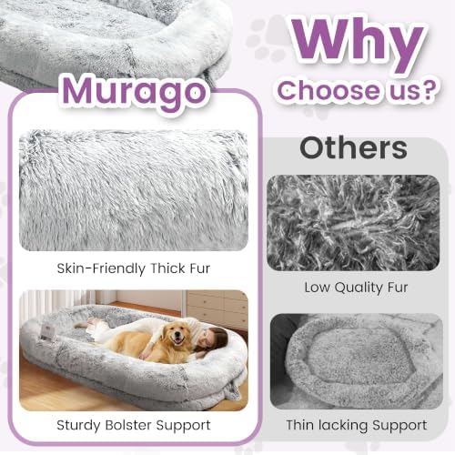 Murago Human Dog Bed for Adults, Light Grey - Image 6