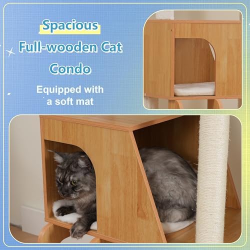 Hey-brother Wooden Cat Tree, Furniture Tower - Image 6