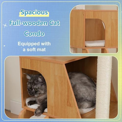 Hey-brother Wooden Cat Tree, Furniture Tower - Image 6