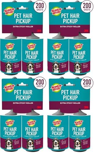 Scotch-Brite Pet Hair Extra Sticky Lint Roller, 2 Rollers, 200 Sheets by Scotch-Brite