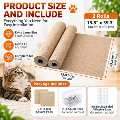 4Pack Cat Scratch Furniture Protector, Self-Adhesive - Image 4