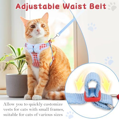 Cat Harness and Leash Set, Escape Proof Soft Vest Walk Red Medium - Image 4