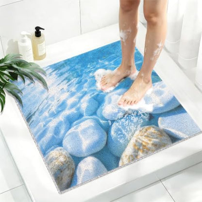 Square Shower Mat, Yonala 36 x 36 Inch Stylish Non Slip Shower Mats by Yonala
