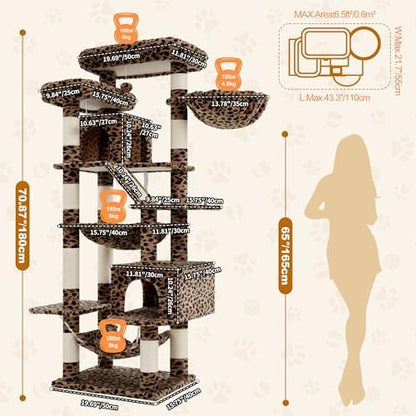 Heybly Cat Tree, 71-Inch-Tall Tower - Image 4