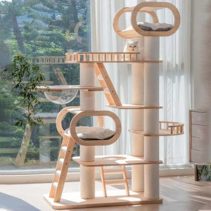 Large Wooden Tree Tower for Cat - Image 2