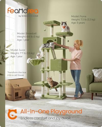 Feandrea Cat Tree, 81.1-Inch Large Cat Tower - Image 3