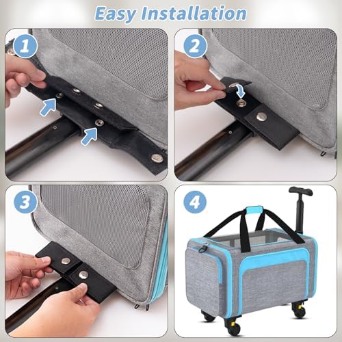 Airline Pet Carrier with Wheels - Image 3