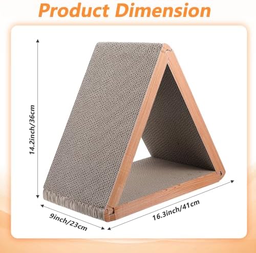 3-Sided Vertical Cat Scratching Post, Cat Scratcher Foldable, Triangle Cats - Image 2