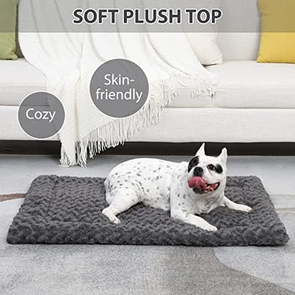 Exsnugy Washable Dog Bed Mat Medium Size Fluffy Pet Crate Pad 24x18 - Image 2