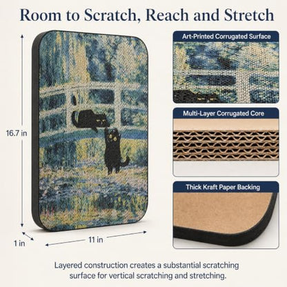 2 Pack Cat Wall Scratcher, Art Cat Scratching Board - Image 2