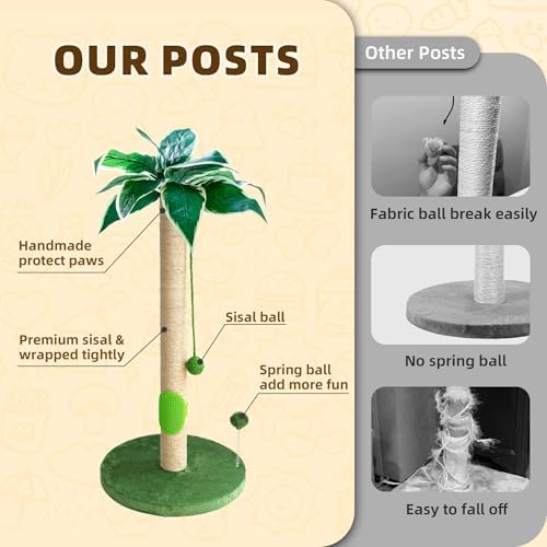 Fantasreen Cat Scratching Post 33'' Tall - Image 2
