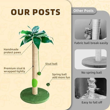 Fantasreen Cat Scratching Post 33'' Tall - Image 2