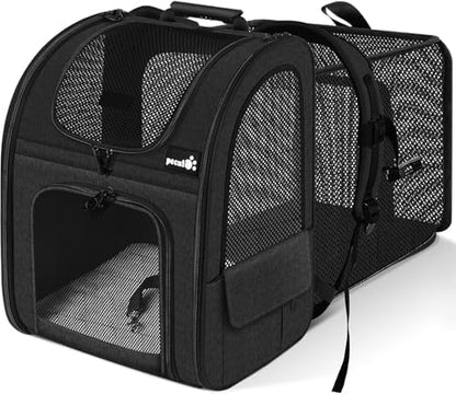 pecute Cat Backpack Breathable, Cat Carrier Backpack Expandable by pecute