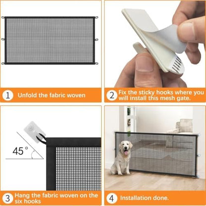 Dog Gate Indoor Pet Gates for Stairs: Dogs Screen Mesh Gate for The House Magic - Image 4