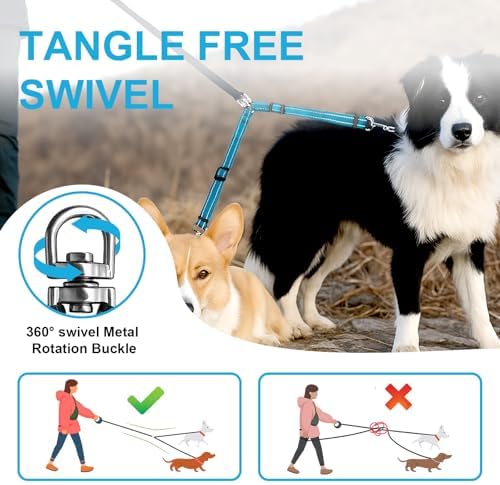 MingXpet Double Dog Leash for Two Dogs, No Pull Dog Leash, 360° Swivel No - Image 4