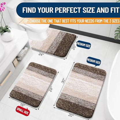 OLANLY Bathroom Runner Rug 44x24, Extra Soft Absorbent Microfiber Bath Rugs - Image 2
