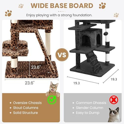 SHA CERLIN 65in Larger Cat Tree Tower Condo - Image 6