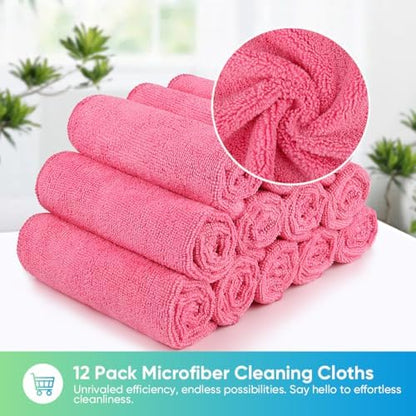 HOMEXCEL Pink Microfiber Cleaning Cloth, Microfiber Towels - Image 5