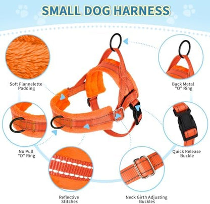 Lukovee Small Dog Harness and Leash Set, No Pull Soft Padded Vest - Image 2