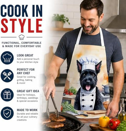 Caroline's Treasures Scottish Terrier The Chef Apron Cooking Kitchen Server - Image 2