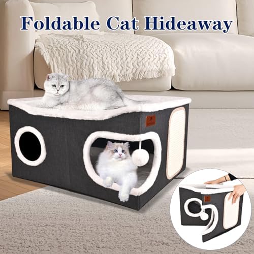 Extra Large Cat Beds for Indoor Cats, Covered Cat Cave Beds & Furniture - Image 6