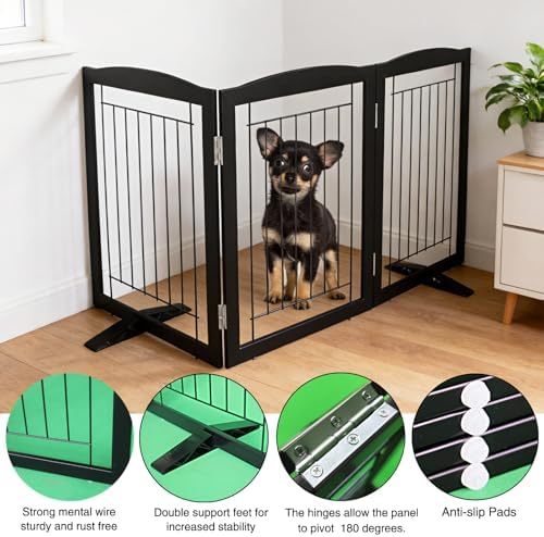 ZJSF Freestanding Dog Fence Indoor, Foldable Dog Gate - Image 5
