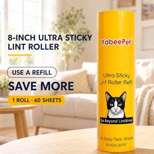 8 Inch Extra Sticky Large Lint Roller, 1 Handle+3 Refills - Image 3
