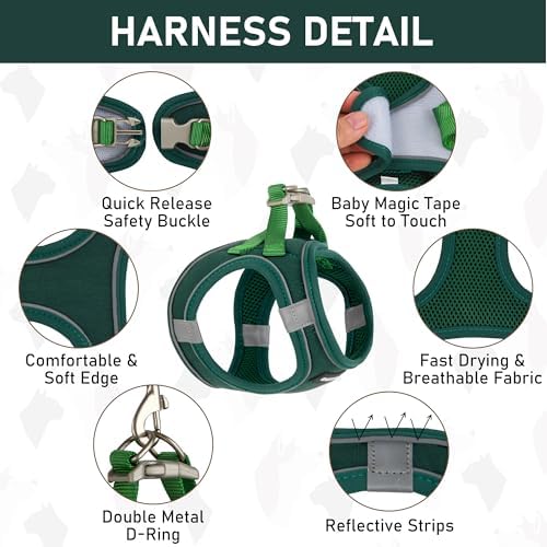 GAMUDA Small Pet Harness Collar and Leash Set, Step in No Chock No Pull Linen - Image 3